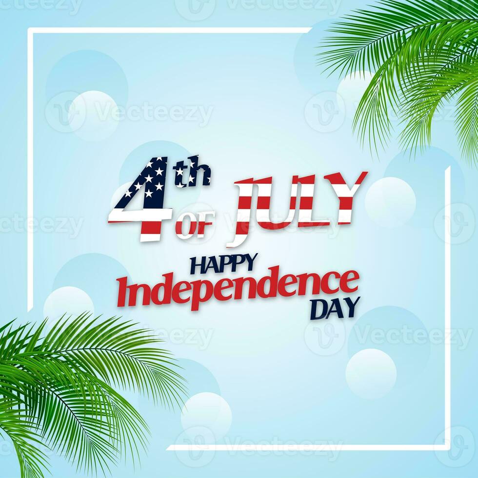 4e van juli gelukkig onafhankelijkheid dag van Verenigde Staten van Amerika advertentie ontwerp in licht blauw kleur foto