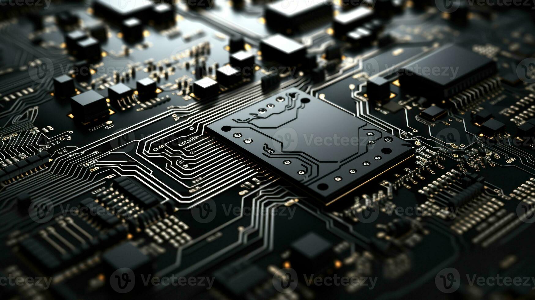 detailopname van elektronisch stroomkring bord. technologie achtergrond. generatief ai. foto