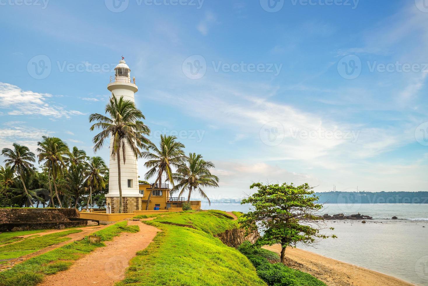 galle vuurtoren en kust in galle sri lanka foto