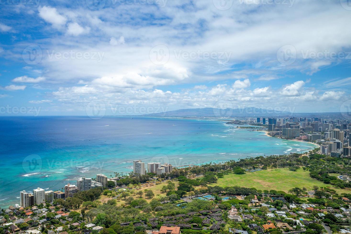 luchtfoto van honolulu op oahu, hawaii, us foto