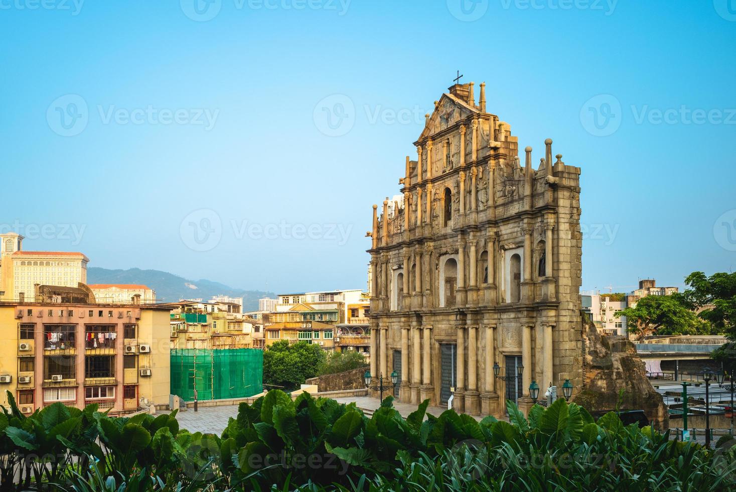 ruïnes van st pauls in macau, china foto