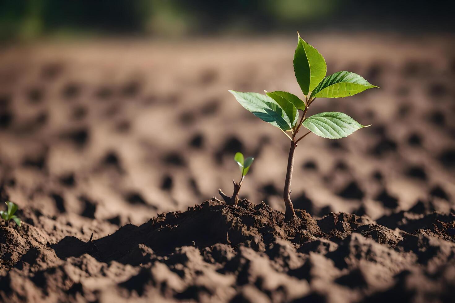 aanplant boom met vruchtbaar bodem. groen wereld en aarde dag concept achtergrond gemaakt met generatief ai foto