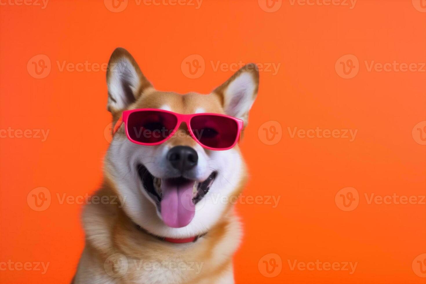 hond portret zomer grappig glimlach geïsoleerd dier schattig huisdier zonnebril achtergrond. generatief ai. foto