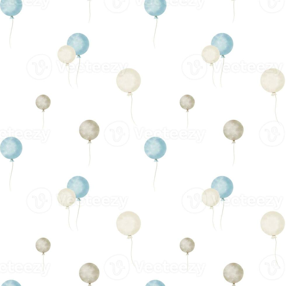 patroon met schattig blauw ballonnen foto