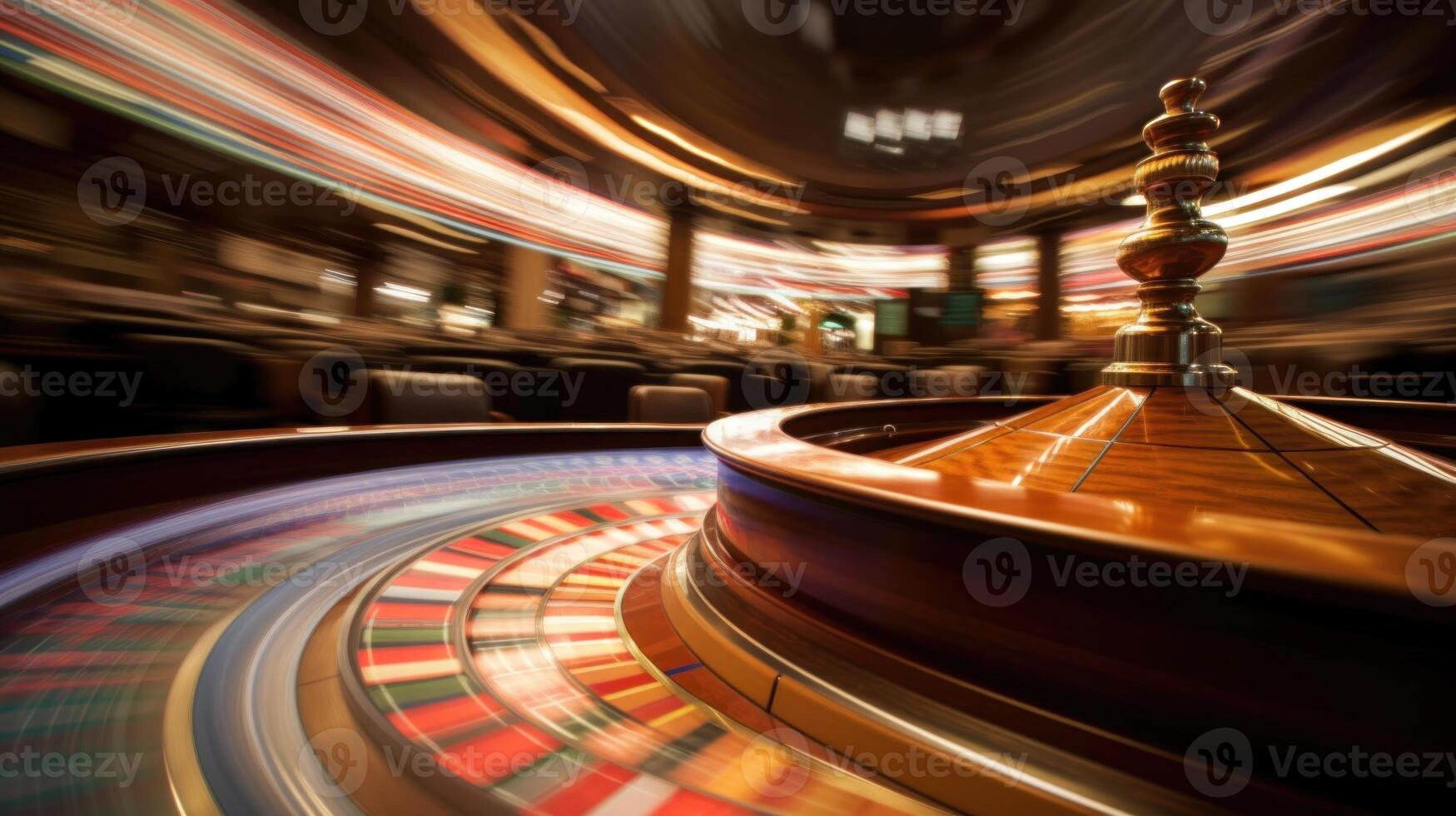 wazig beweging achtergrond en spinnen roulette. perfect voor casino thema's. levendig kleuren en dynamisch beweging. generatief ai foto