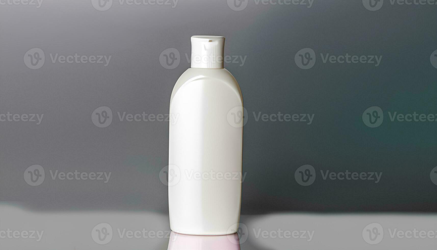 realistisch bespotten omhoog plastic fles, plastic houder voor room, lichaam lotion, vloeistof gel, kunstmatig verpakking foto