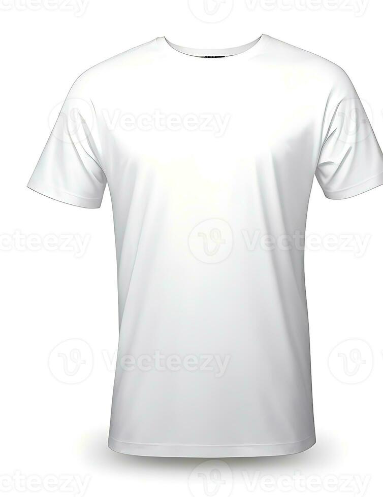 ai genereren foto wit t-shirt is geïsoleerd Aan een grijs achtergrond.