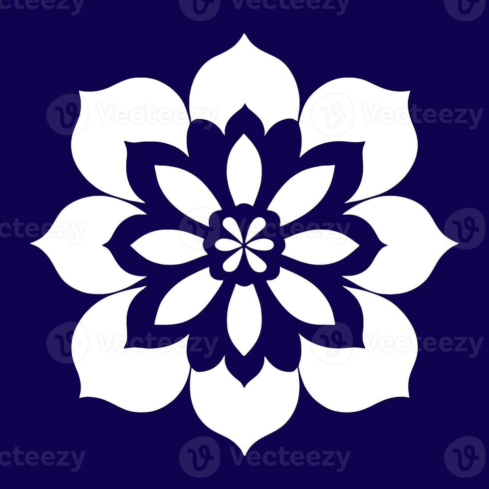 bloem logo vector gemakkelijk abstract vlak mandala tatoeëren fabriek kleur bloesem bloem bloeien stencil foto