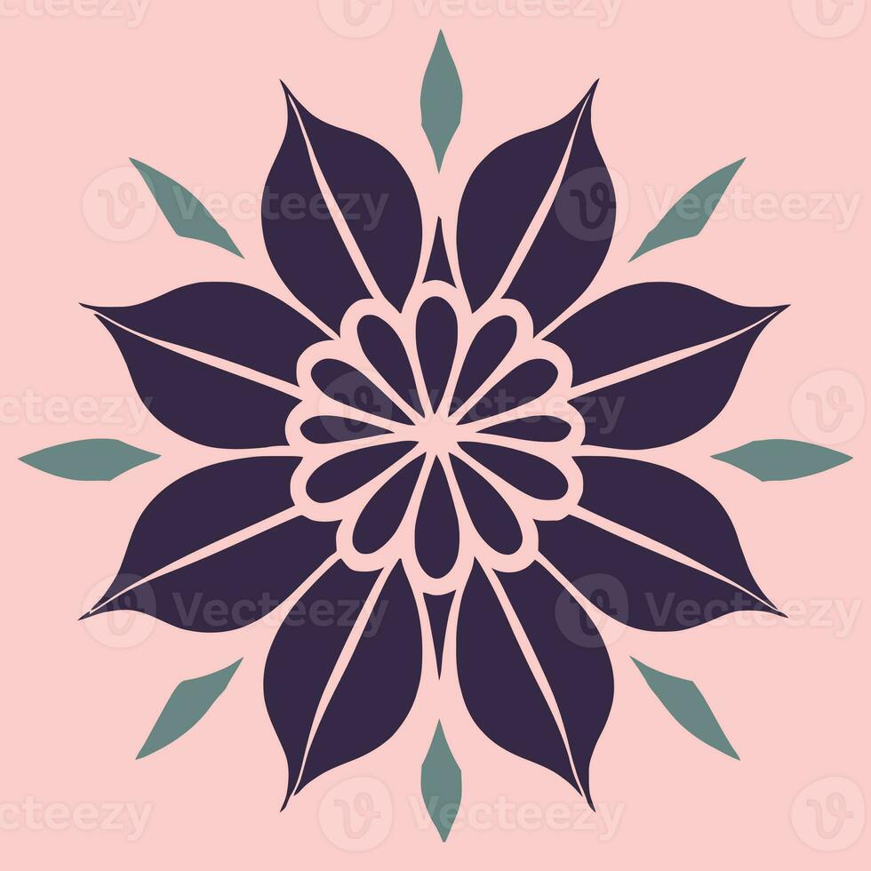 bloem logo vector gemakkelijk abstract vlak mandala tatoeëren fabriek kleur bloesem bloem bloeien stencil foto