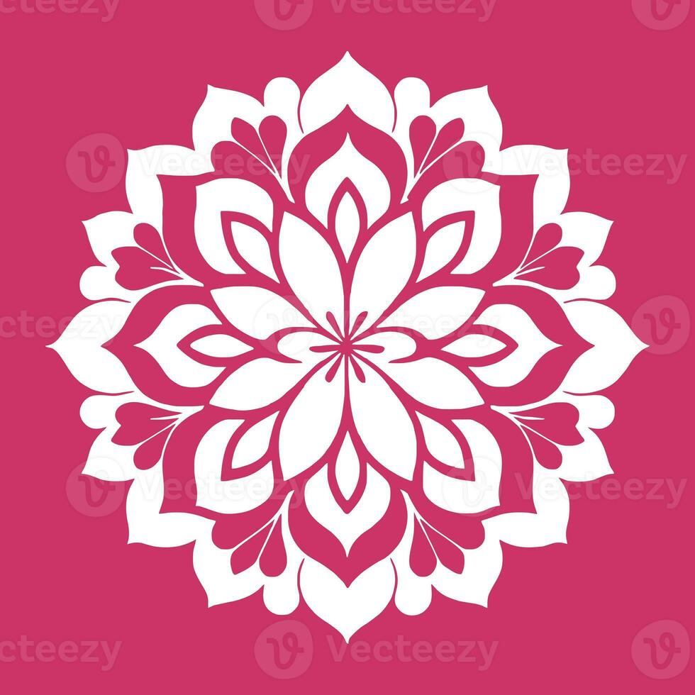 bloem logo vector gemakkelijk abstract vlak mandala tatoeëren fabriek kleur bloesem bloem bloeien stencil foto