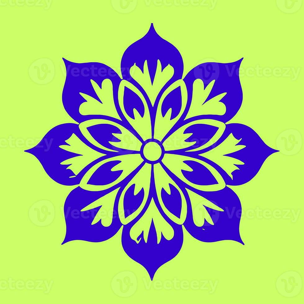 bloem logo vector gemakkelijk abstract vlak mandala tatoeëren fabriek kleur bloesem bloem bloeien stencil foto