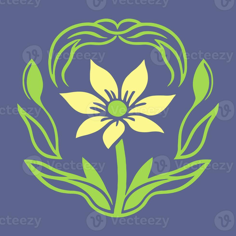 bloem logo vector gemakkelijk abstract vlak mandala tatoeëren fabriek kleur bloesem bloem bloeien stencil foto