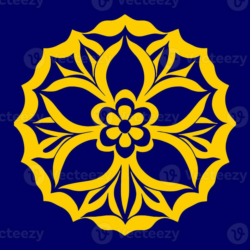 bloem logo vector gemakkelijk abstract vlak mandala tatoeëren fabriek kleur bloesem bloem bloeien stencil foto