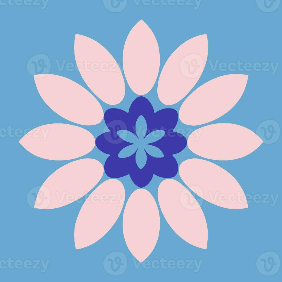 bloem logo vector gemakkelijk abstract vlak mandala tatoeëren fabriek kleur bloesem bloem bloeien stencil foto