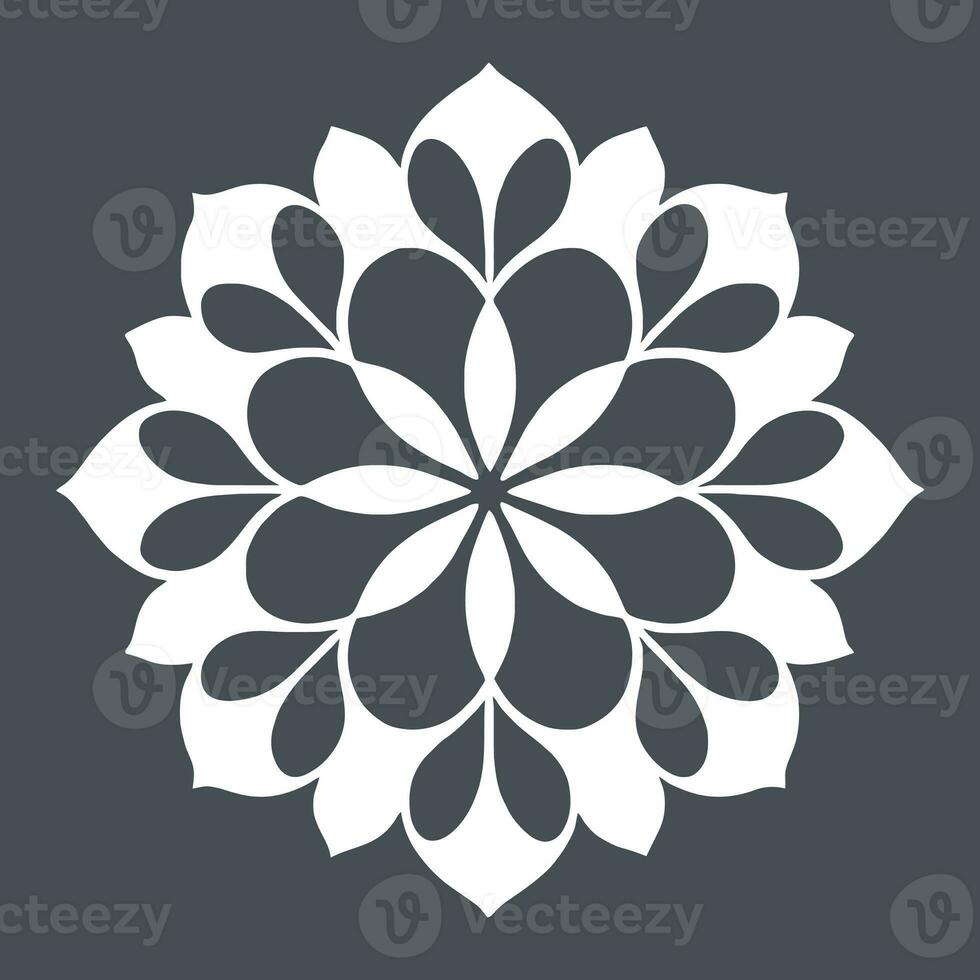 bloem logo vector gemakkelijk abstract vlak mandala tatoeëren fabriek kleur bloesem bloem bloeien stencil foto