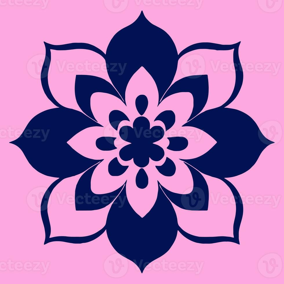 bloem logo vector gemakkelijk abstract vlak mandala tatoeëren fabriek kleur bloesem bloem bloeien stencil foto