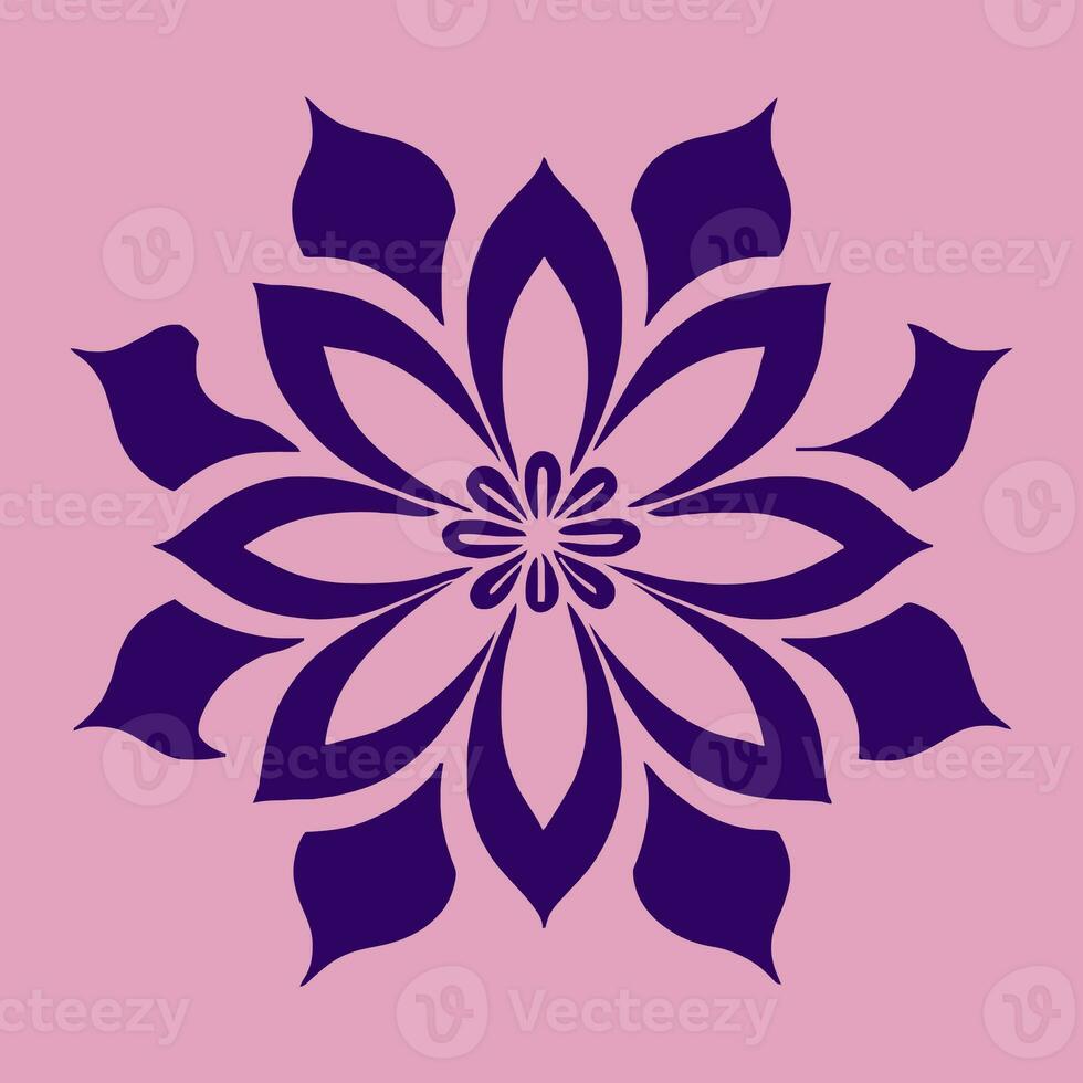 bloem logo vector gemakkelijk abstract vlak mandala tatoeëren fabriek kleur bloesem bloem bloeien stencil foto