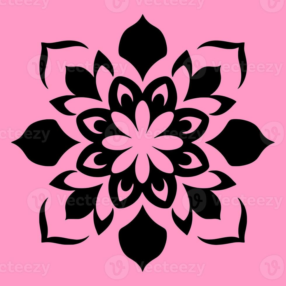 bloem logo vector gemakkelijk abstract vlak mandala tatoeëren fabriek kleur bloesem bloem bloeien stencil foto