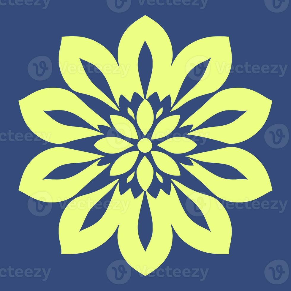 bloem logo vector gemakkelijk abstract vlak mandala tatoeëren fabriek kleur bloesem bloem bloeien stencil foto