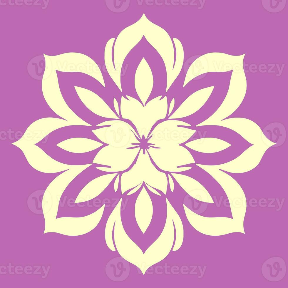 bloem logo vector gemakkelijk abstract vlak mandala tatoeëren fabriek kleur bloesem bloem bloeien stencil foto