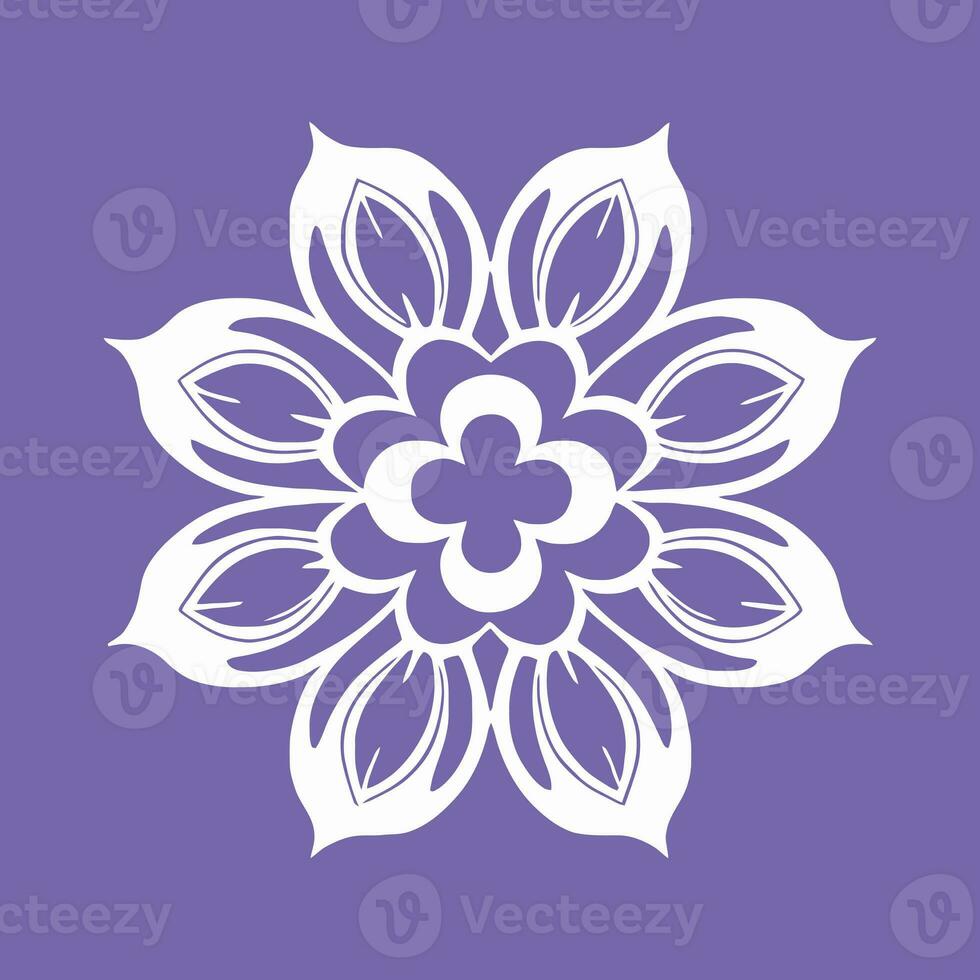 bloem logo vector gemakkelijk abstract vlak mandala tatoeëren fabriek kleur bloesem bloem bloeien stencil foto