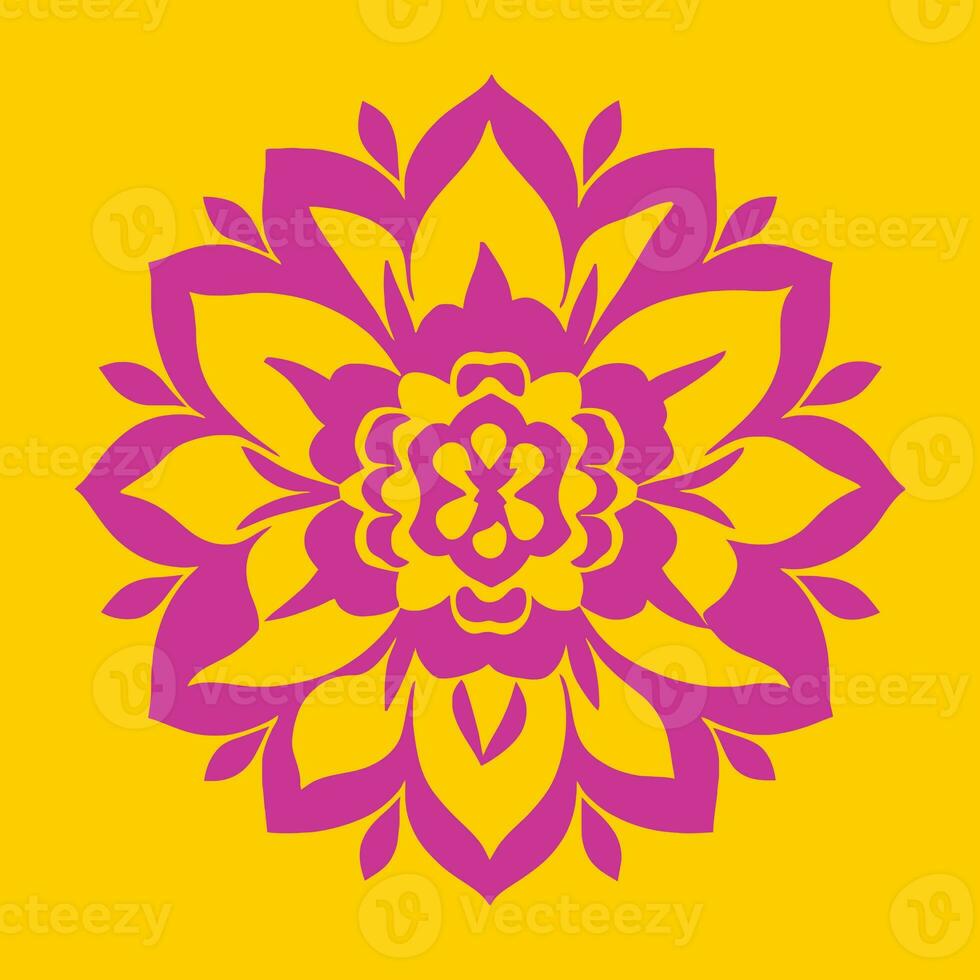 bloem logo vector gemakkelijk abstract vlak mandala tatoeëren fabriek kleur bloesem bloem bloeien stencil foto