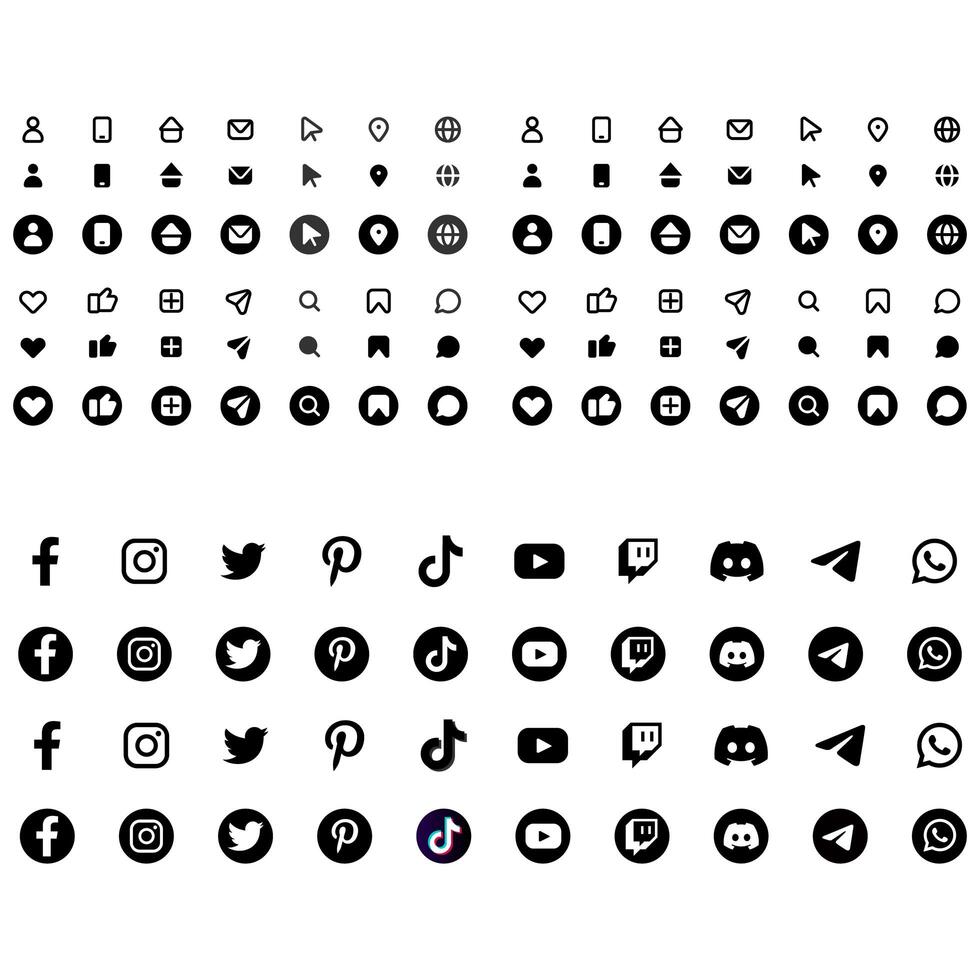 vector sociaal media logos en pictogrammen pak vector reeks foto