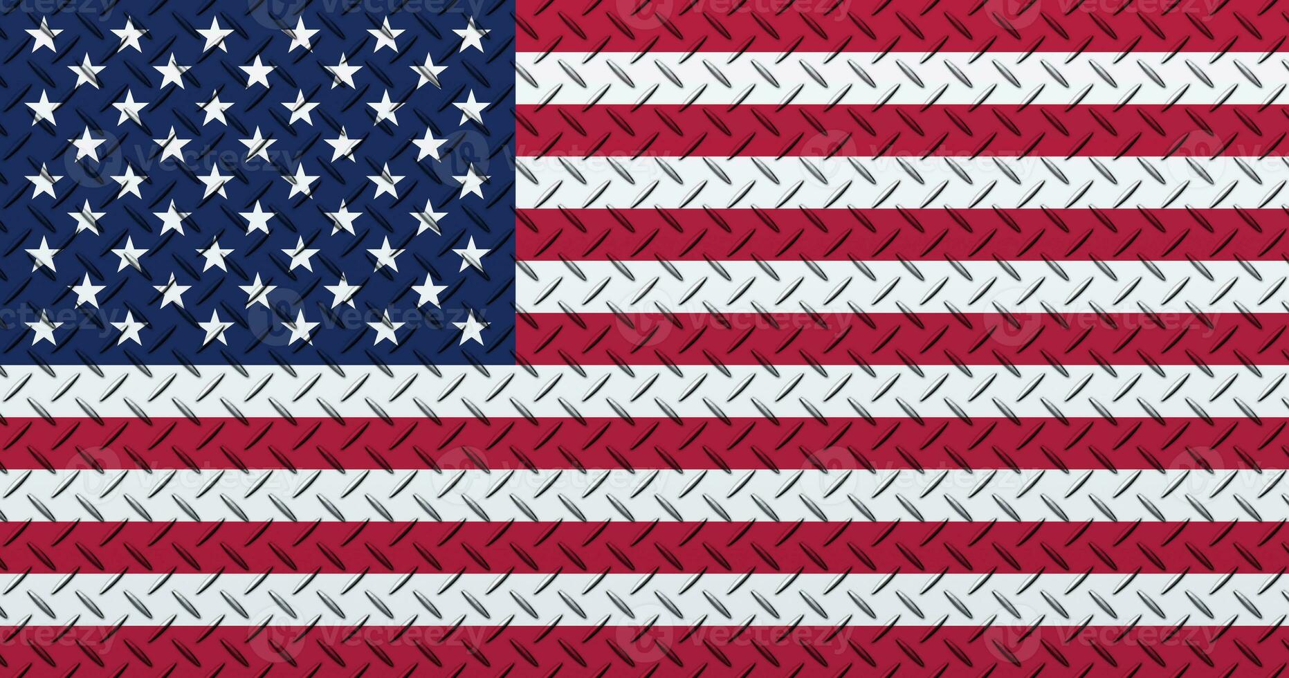 3d vlag van Verenigde staten van Amerika Aan een metaal muur achtergrond. foto