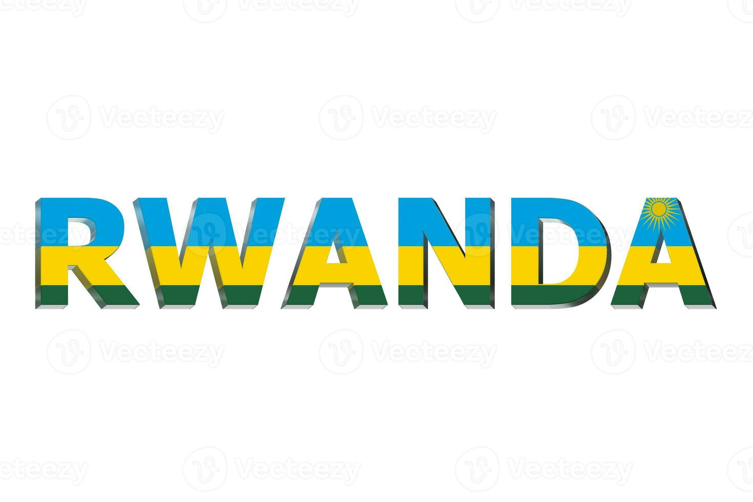 3d vlag van rwanda Aan een tekst achtergrond. foto