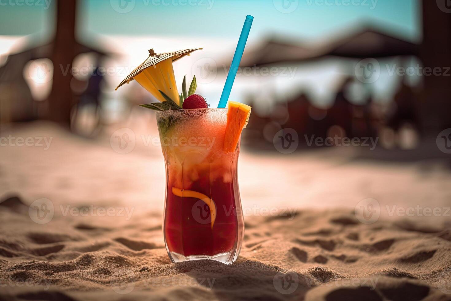 tropisch cocktail. zomer drankjes en strand vakantie achtergrond. generatief ai foto