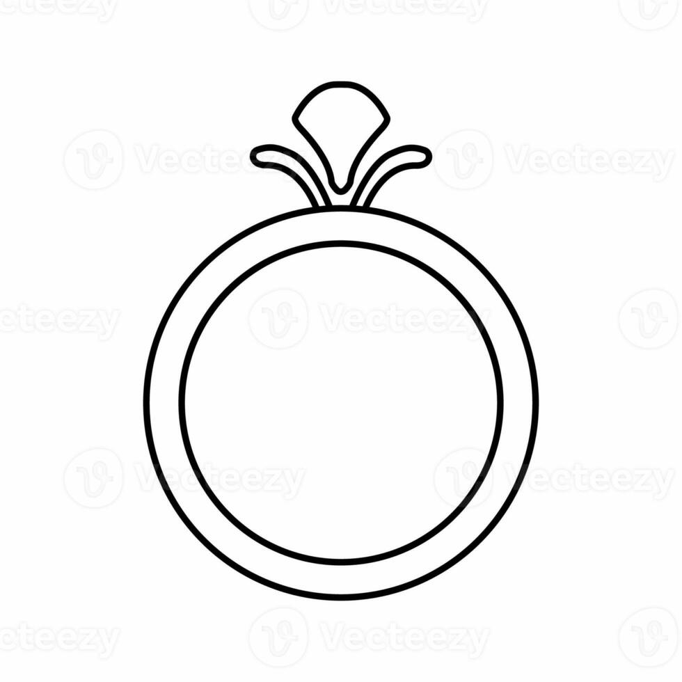 ring icoon vector. bruiloft illustratie teken. juweel symbool. edelsteen logo. foto