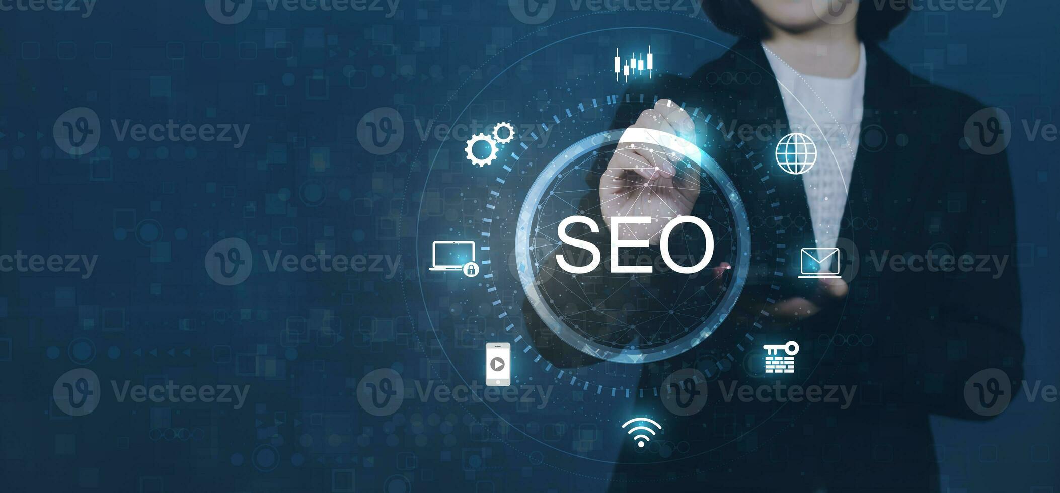 seo zoeken motor optimalisatie digitaal afzet technologie bedrijf internet concept. foto