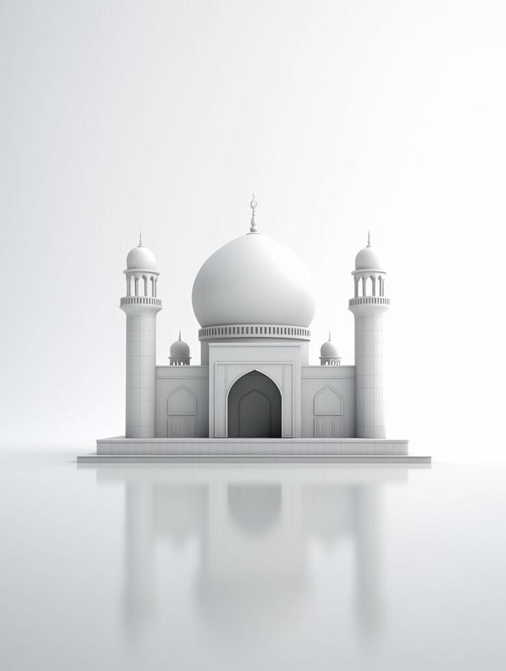 Islamitisch schattig 3d moskee voor Ramadan en eid groet achtergrond ai generatief foto