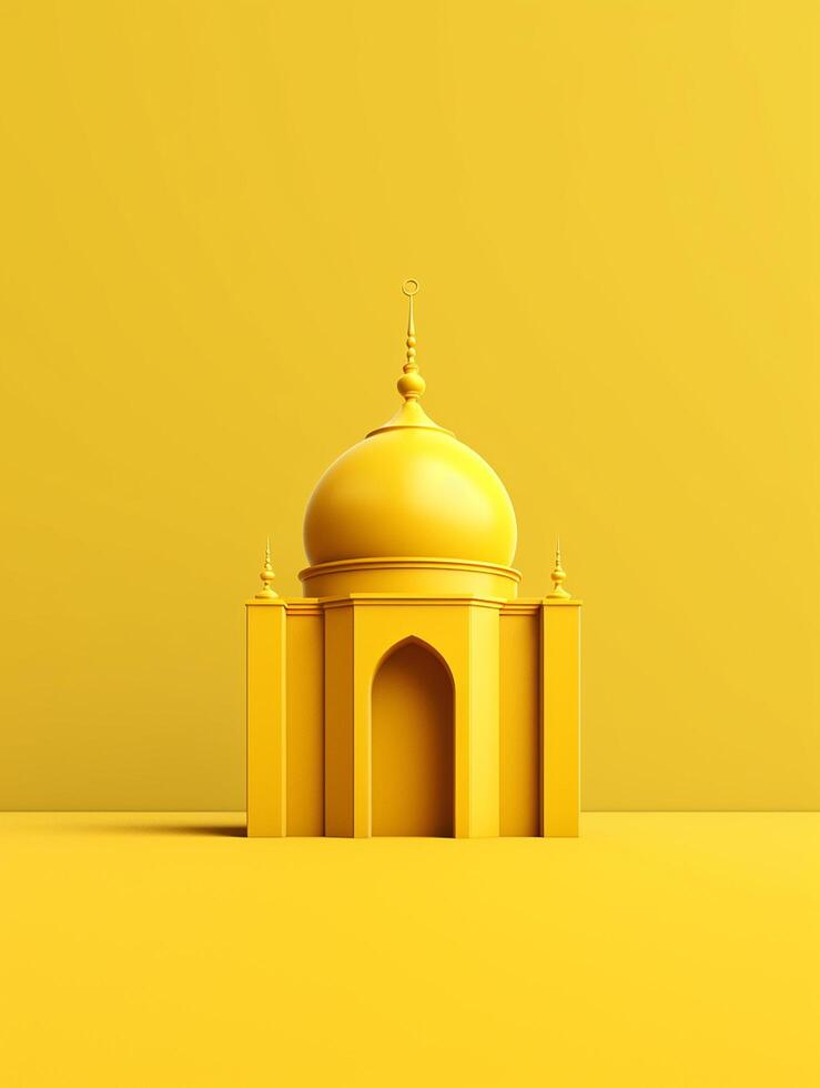 Islamitisch schattig 3d moskee voor Ramadan en eid groet achtergrond ai generatief foto