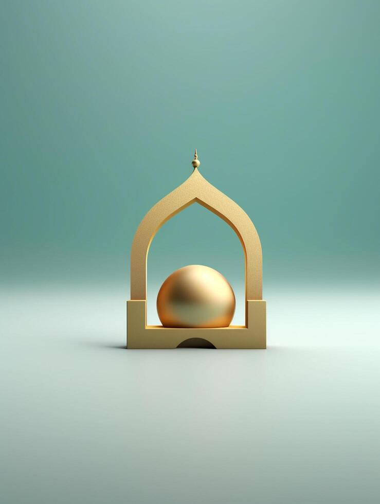 Islamitisch schattig 3d moskee voor Ramadan en eid groet achtergrond ai generatief foto