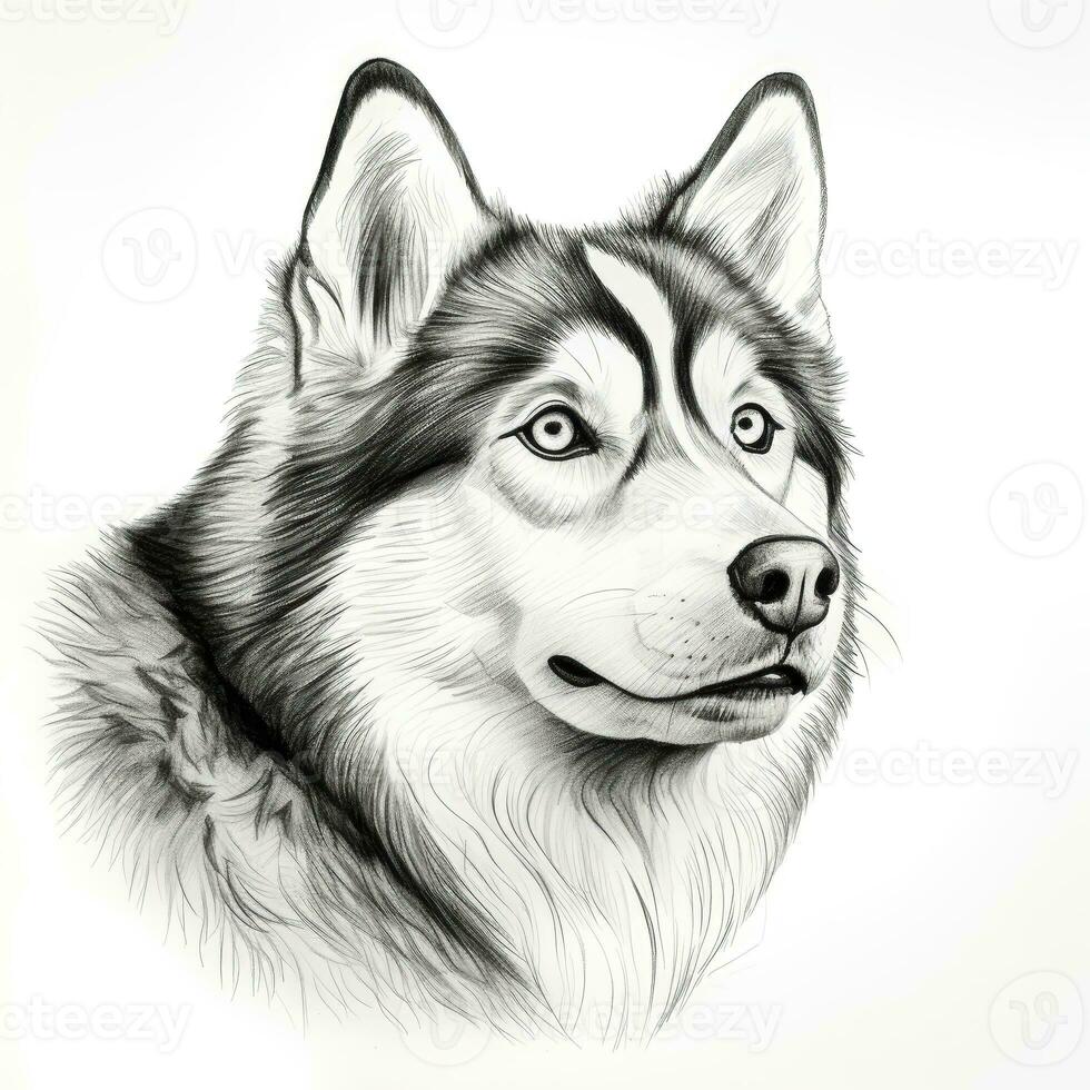 gezicht Siberisch schor hond ai gegenereerd foto