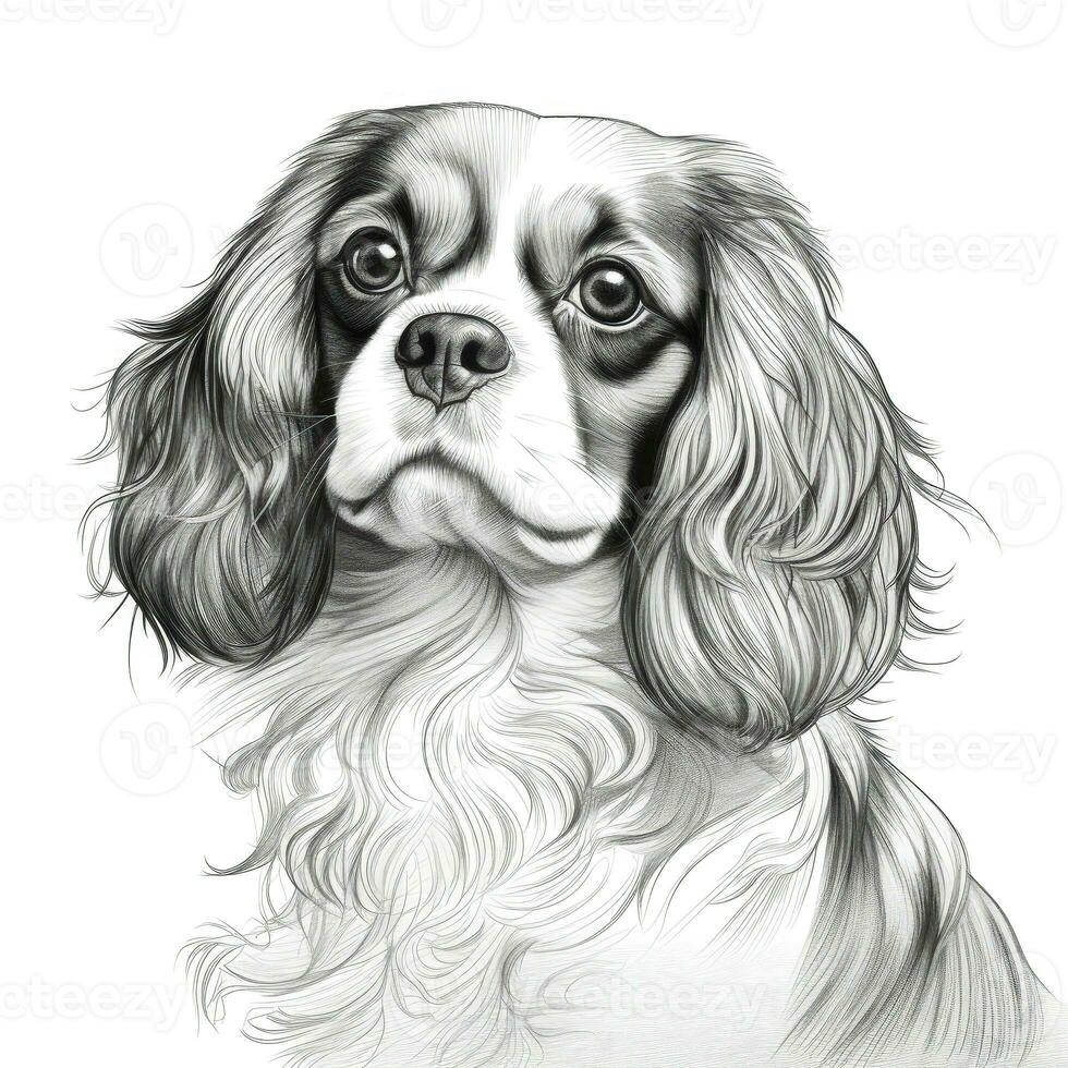 puppy cavalier koning Charles spaniel hond ai gegenereerd foto