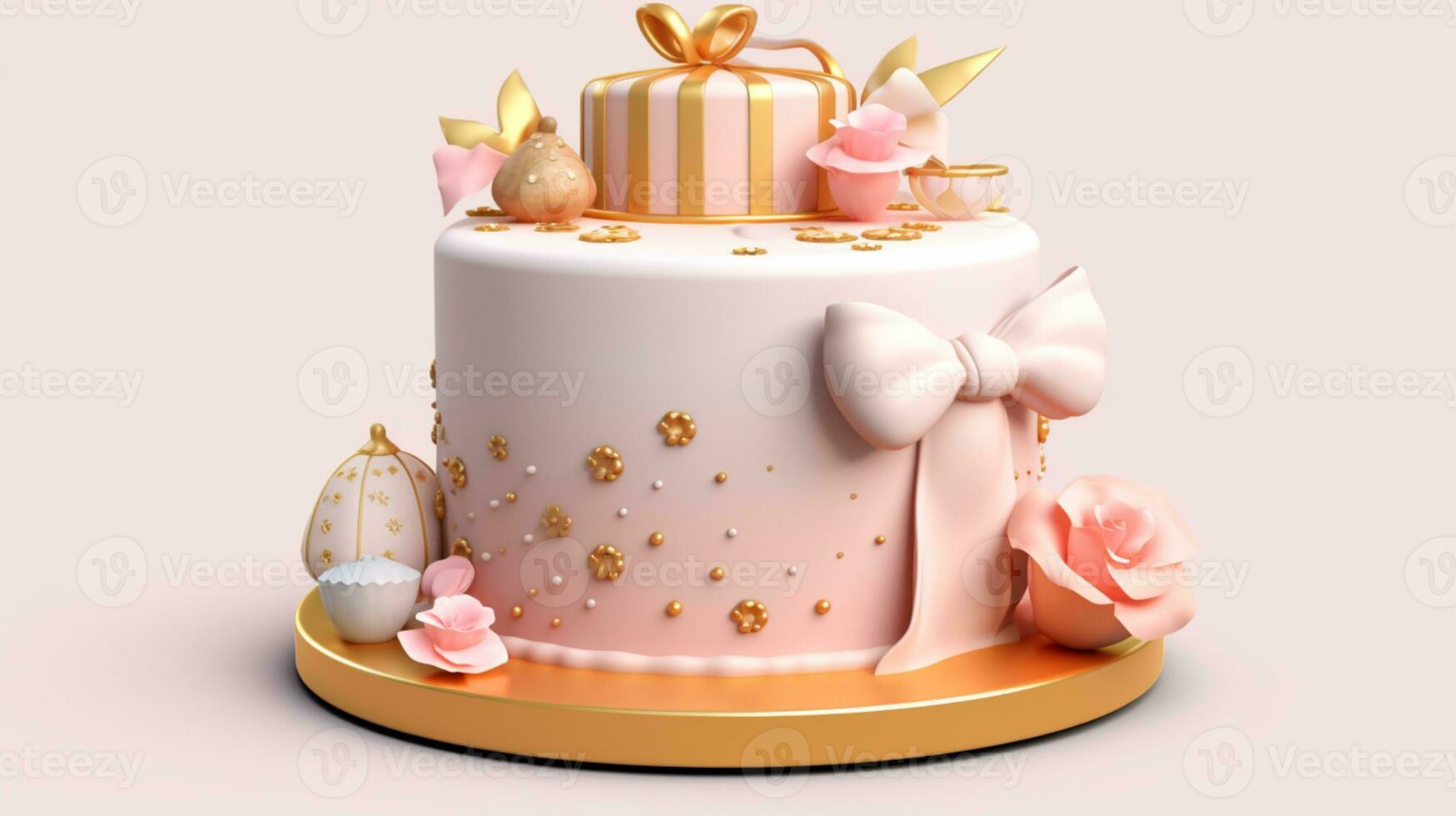 verjaardag taart sjabloon 3d ontwerp illustratie foto