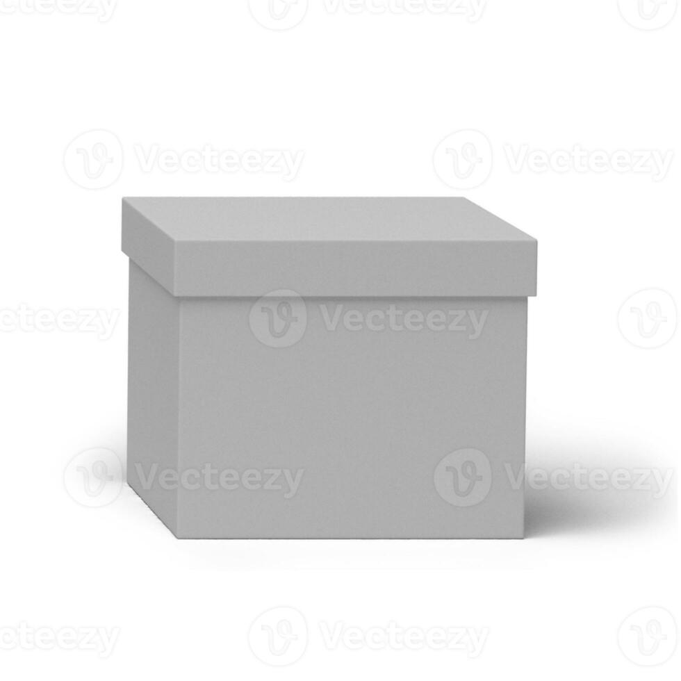 blanco wit geschenk doos geïsoleerd Aan wit voor Cadeau concept ontwerp. foto
