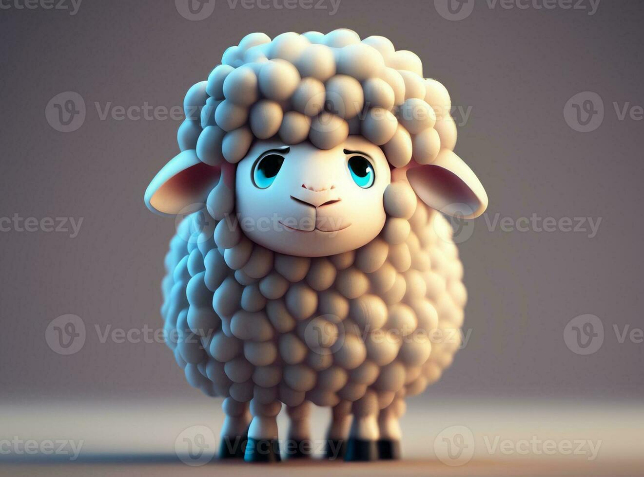 wollig schapen Aan een boerderij ai gegenereerd foto