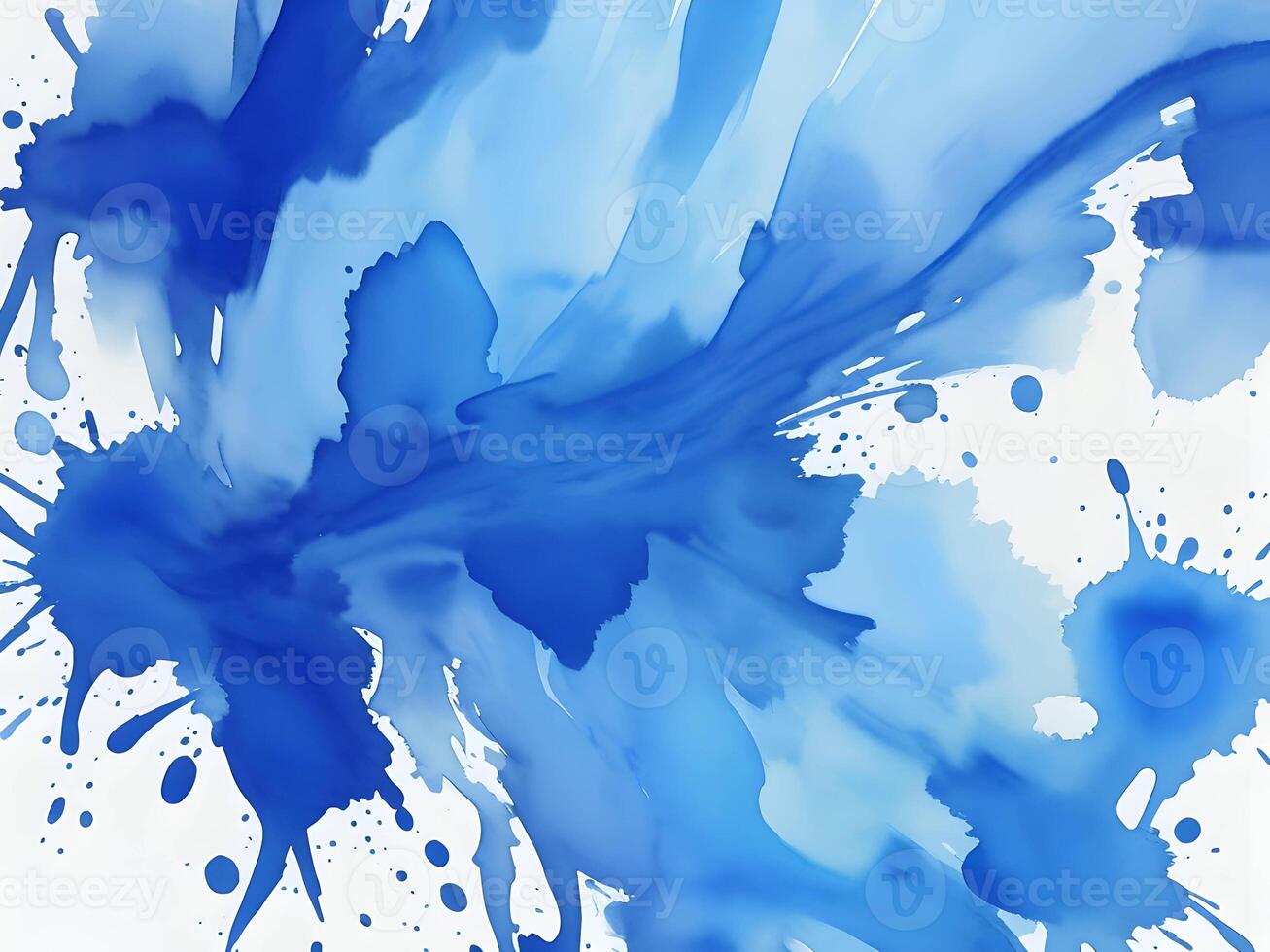 abstract artistiek blauw waterverf plons voorwerp achtergrond. generatief ai. foto