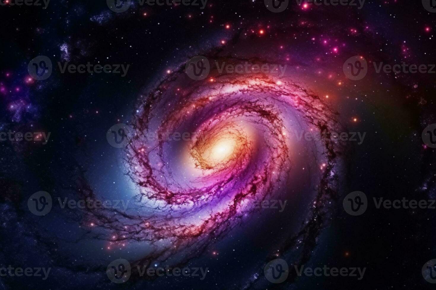 galactisch wonder, telescoop onthult de pracht van een spiraal heelal ai gegenereerd foto
