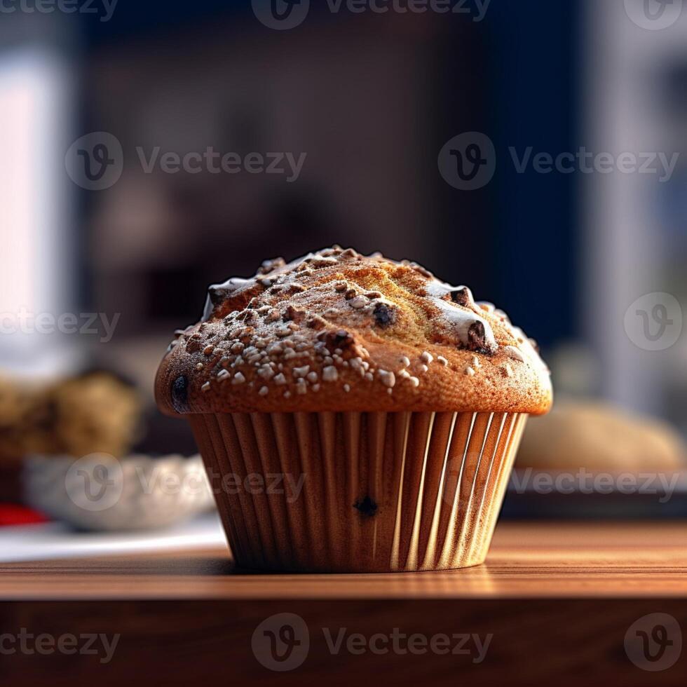 muffin chocola room tussendoortje thee tijd. ai gegenereerd foto