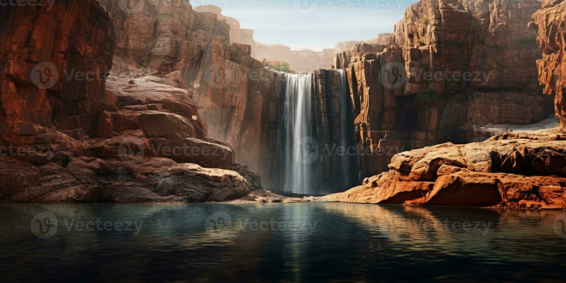 kaolien waterval rots achtergrond, ai gegenereerd foto