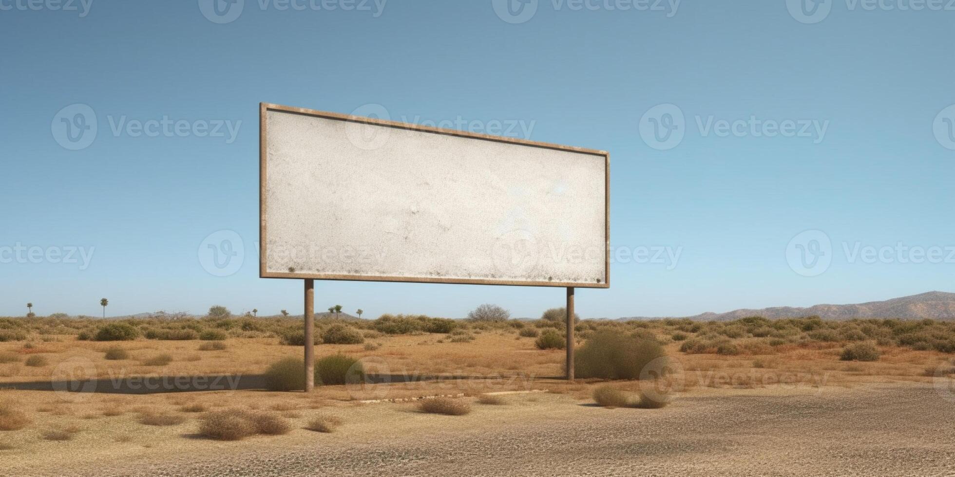 blanco bord Aan weg achtergrond. ai gegenereerd foto