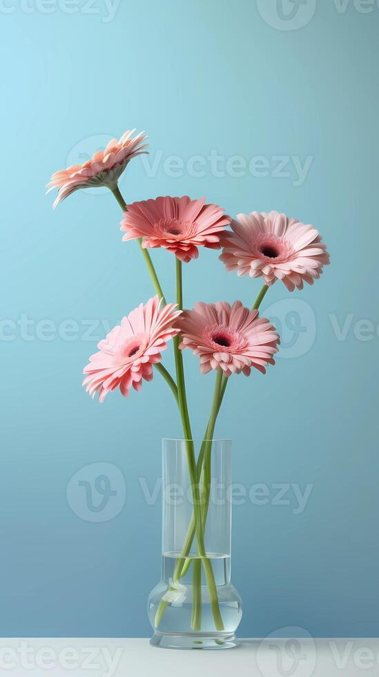 gerbera gerbera jamesonii bloem wazig achtergrond. ai gegenereerd foto