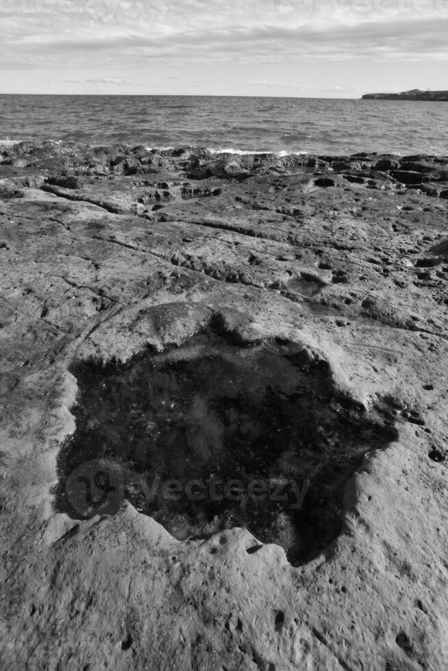 kust- landschap met kliffen in schiereiland valdes, wereld erfgoed plaats, Patagonië Argentinië foto