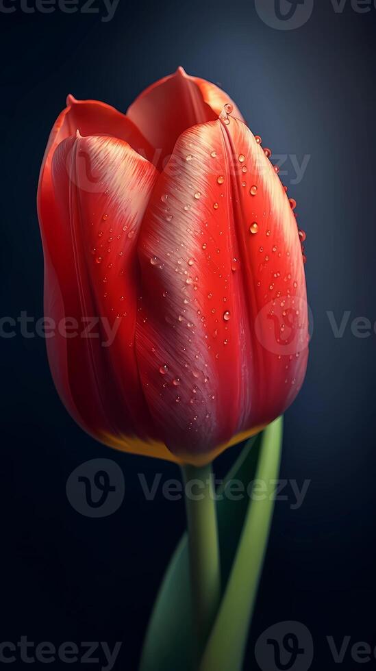 rood tulp tulipa bloem behang achtergrond. ai gegenereerd foto