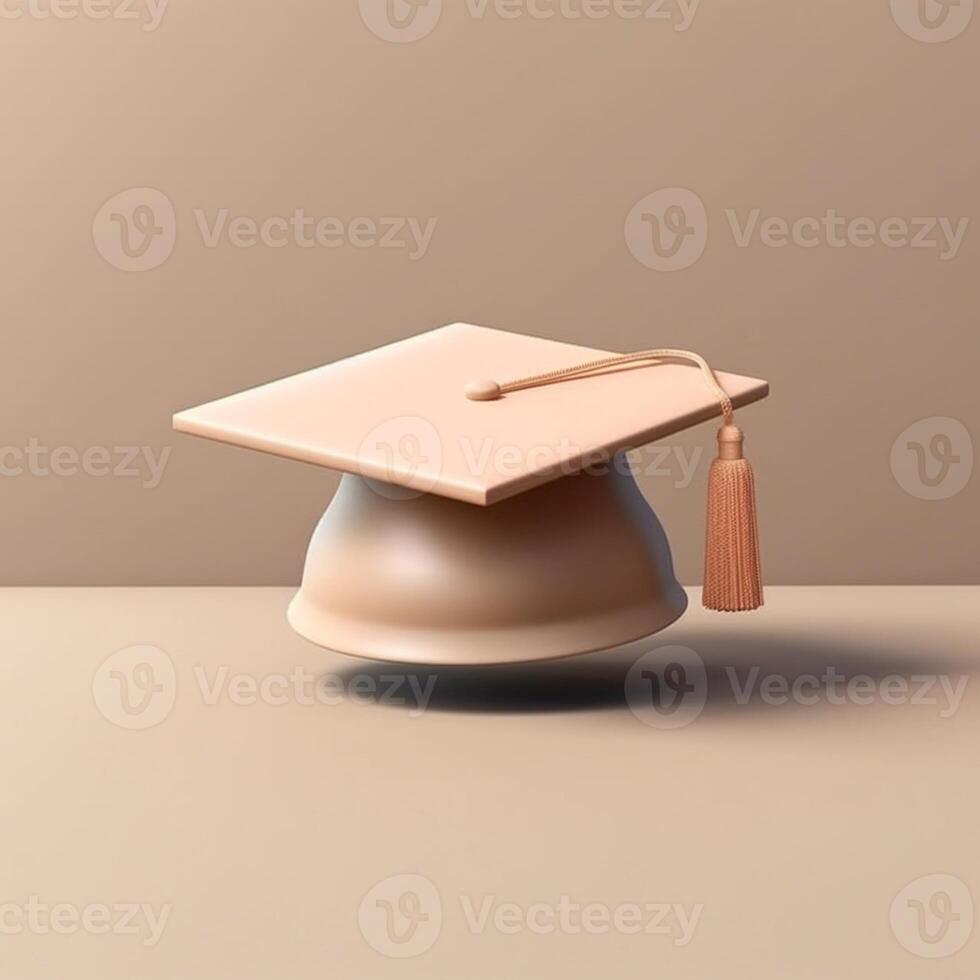 diploma uitreiking pet van Universiteit tekenfilm illustratie, ai gegenereerd foto