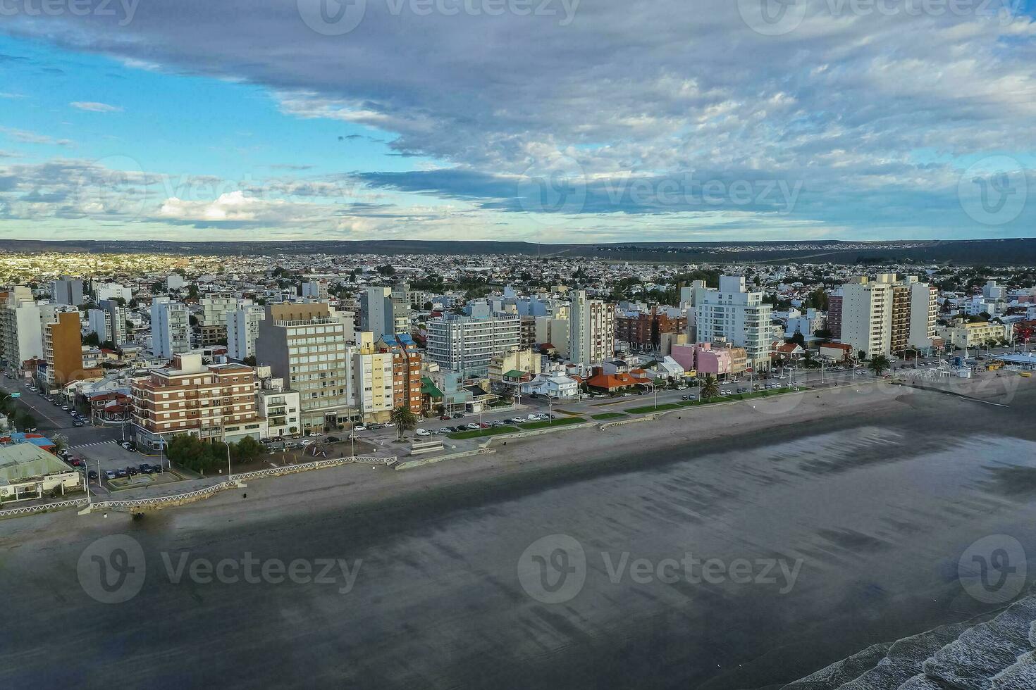 puerto madryn stad, Ingang portaal naar de schiereiland valdes natuurlijk reserveren, wereld erfgoed plaats, Patagonië, Argentinië. foto